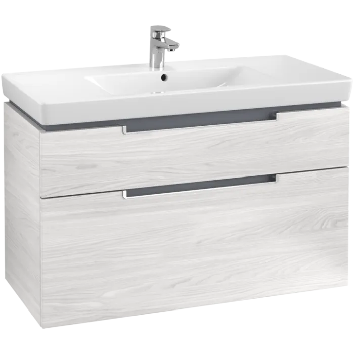 Тумба под раковину Villeroy & Boch Subway 2.0, 2 выдвижных ящика, 987 x 590 x 449 мм, White Wood