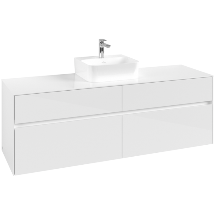 Тумба под раковину Villeroy & Boch Collaro, 4 выдвижных ящика, 1600 x 548 x 500 мм, Glossy White