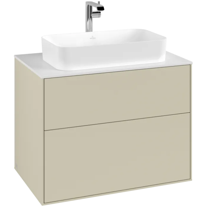 Тумба под раковину Villeroy & Boch Finion, 2 выдвижных ящика, 800 x 603 x 501 мм, Silk Grey Matt Lacquer