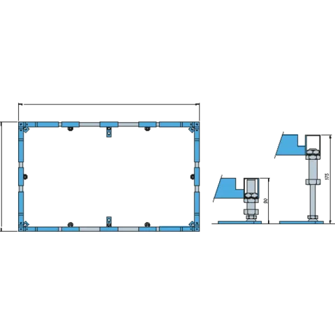 Монтажная рама Villeroy & Boch ViFrame, для больших душевых поддонов (от 1000 x 1000) из кварила, без средних ножек для больших душевых поддонов (от 1000 x 1000) из кварила, без средних ножек, 400 x 1300 x 100 мм