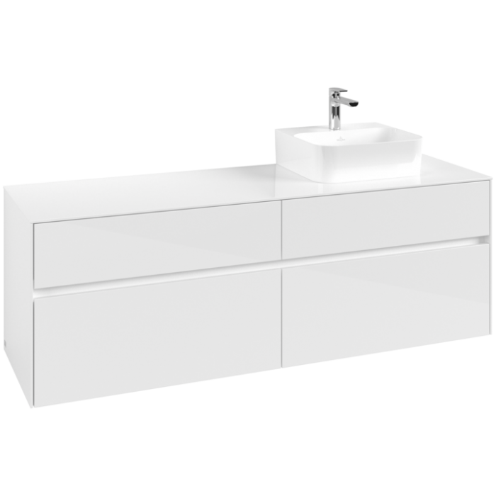 Тумба под раковину Villeroy & Boch Collaro, 4 выдвижных ящика, 1600 x 548 x 500 мм, Glossy White