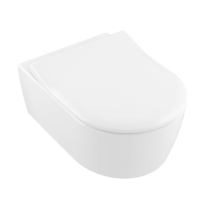 Унитаз подвесной с сиденьем Villeroy & Boch Avento, с DirectFlush, альпийский белый